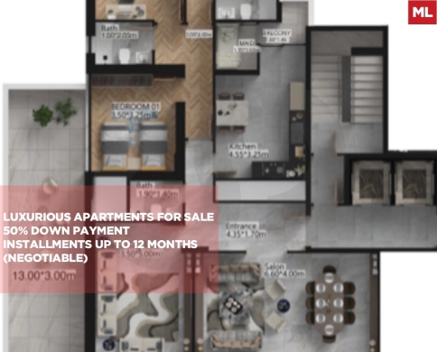 Under Construction Apartment For Sale/50% down payment/DAM W FAREZ-TRIPOLI/ضم و فرز/REF#ML141756
