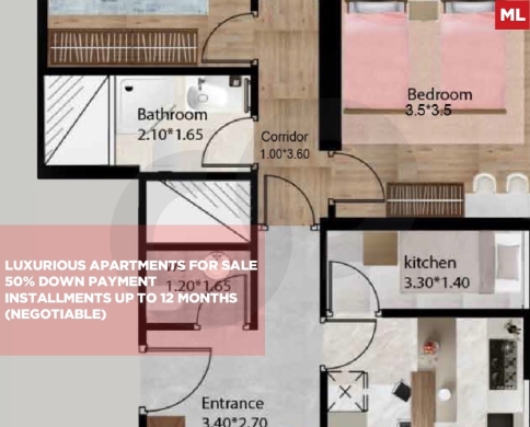 Under construction Luxurious Apartments for sale/50% down payment/DAM W FAREZ-TRIPOLI/ضم و فرز/REF#ML141748